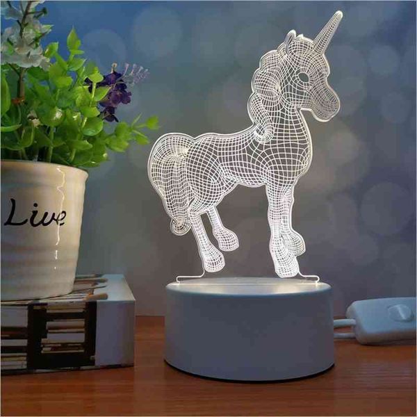 

led small night 3d desk creative diy stereo plug in bedroom net red gift lamp