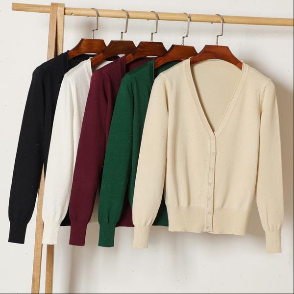 

women knitted womens sweater black cardigan autumn winter casual v neck long sleeve crochet white knit coat female, White;black