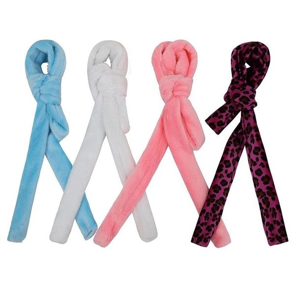 

hair accessories 4pcs soft headband curly ribbon curling rope flannel braided diy hairdressing styling tools, Slivery;white