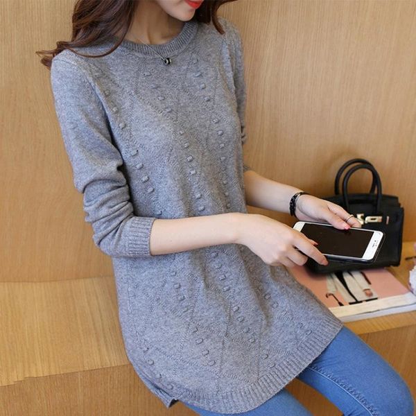 

women's sweaters women casual knitted sweater o-neck autumn winter female long jumper pullover, White;black