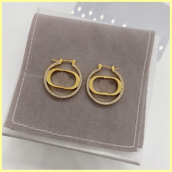 

fashion stud earrings hoop women earring jewelry luxury diamond earrings designer letters d earring wedding party ornaments 21102605r, Golden;silver