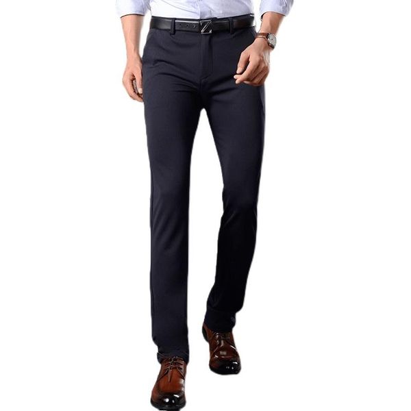 

men's pants thin jeans spring nine-point casual trend korean suit summer trousers, Black