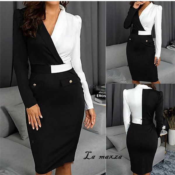 

casual dresses plus size 2021 women dress ol long sleeve korean midi, Black;gray