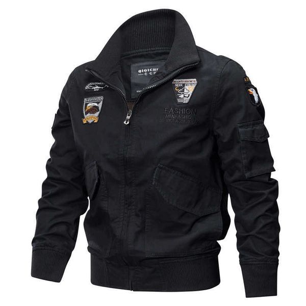 Casaco militar Homens de inverno Algodão Exército Piloto S Força Aérea Casaco De Carga Outwear Outono Slim Fit 210909