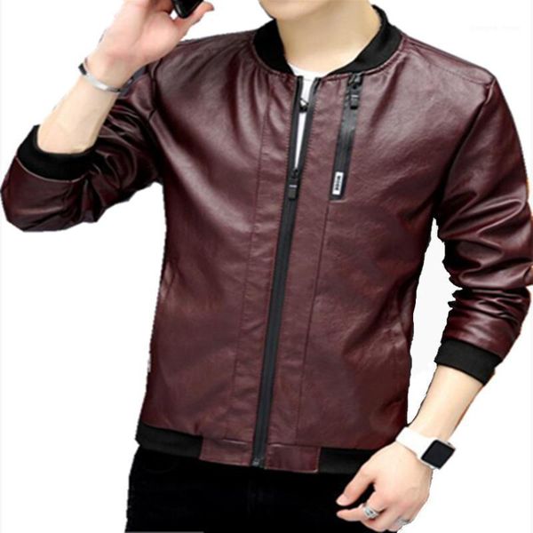 

men's fur & faux pu jacket men 2021 autumn and winter handsome leather for korean version slim coat male black m-5xl thin