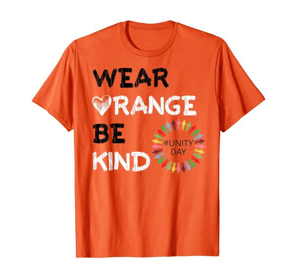 

teachers students wear orange be kind unity day t-shirt, White;black