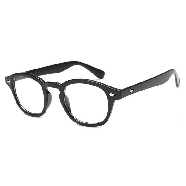 

pirate king johnny depp same artistic spectacle frame female frame nearsighted frame glasses male flat lens, Black