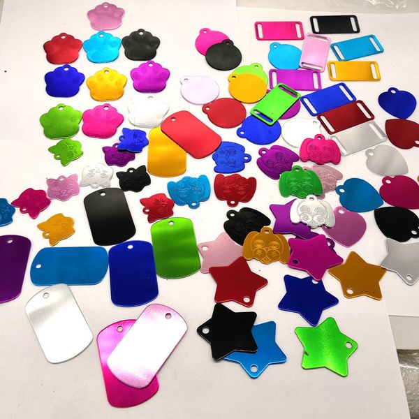 

aluminum sign, round heart shield, cat head, dog tag, side in