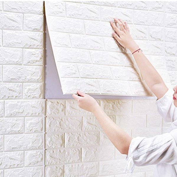 

wall stickers 3d self-adhesive paper soft foam bricks shape sticker waterproof decoration for home kindergarten 35*38/38*70cm lors889