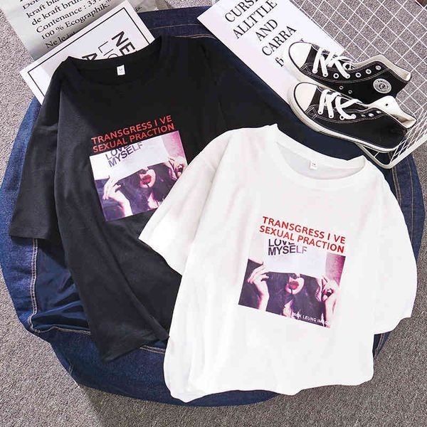 

fashion t-shirts women's in spring and summer of 2021, White