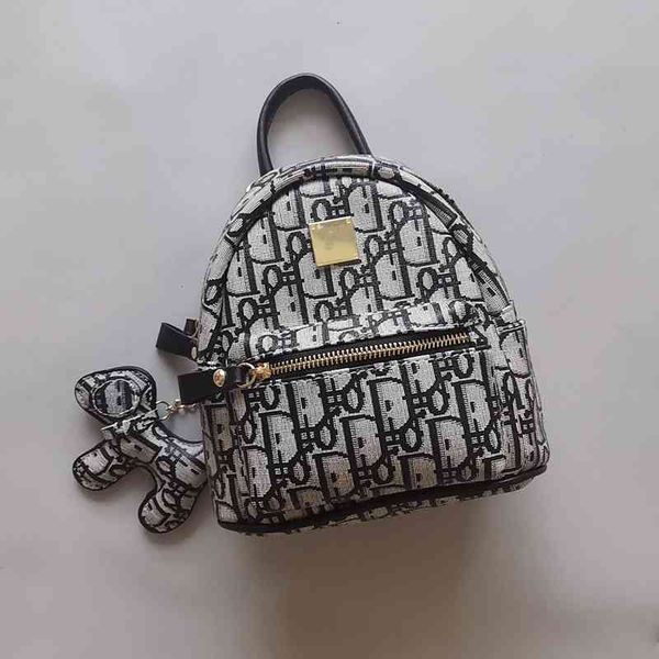

design shoulder messenger bag female letter printing mini pendant backpack pu leather waterproof bag handbags