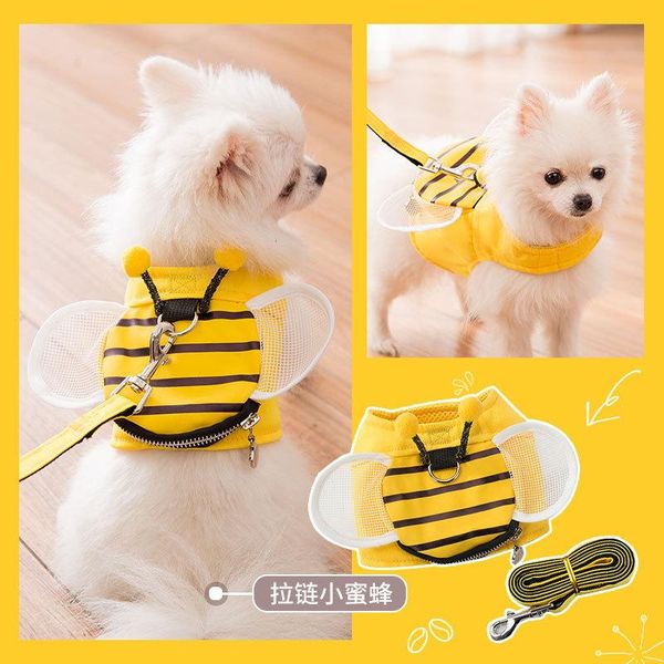 

dog collars & leashes cute bee vest leash teddy pet supplies chest harness cat chain