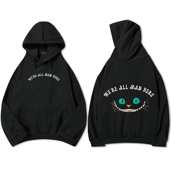

women's hoodies & sweatshirts thick cotton coat women cartoon letter print ulzzang hoodie sportswear hooded jacket, Black