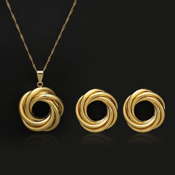 

earrings & necklace gold color bead jewelry sets dollar shape pendant/chain necklace/ball for women arab/africa ethiopian, Silver