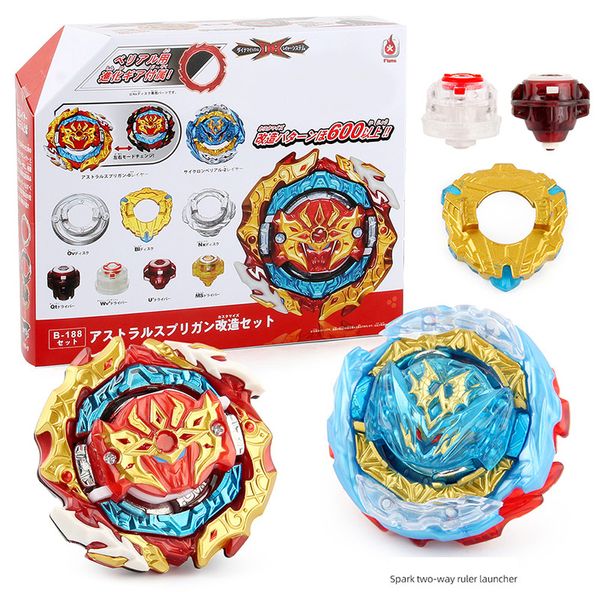 Top lanciatori Beyblade Burst Set B-188 Giocattolo Gyro con avviamento Launcher Arena Metallo Dio Bayblade Bey Blade Blades Sparking Giocattoli