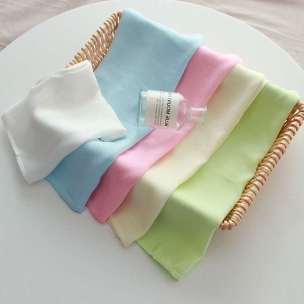 

baby's mouth towel triangle children's bamboo fiber gauze small square handkerchief feeding class a, White