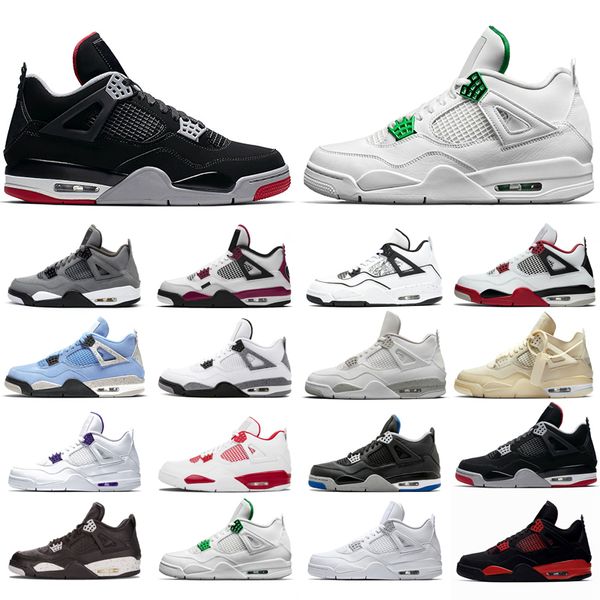 

2021 new basketball shoes 4s man white oreo cement university red blue travis sail thunder olivia kim black cat taupe haze pine green pure m