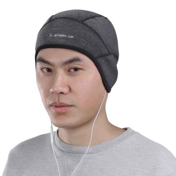

man winter windproof thermal fleece cycling cap running skiing motocycle riding head hat woman mtb bike headwear caps & masks, Black