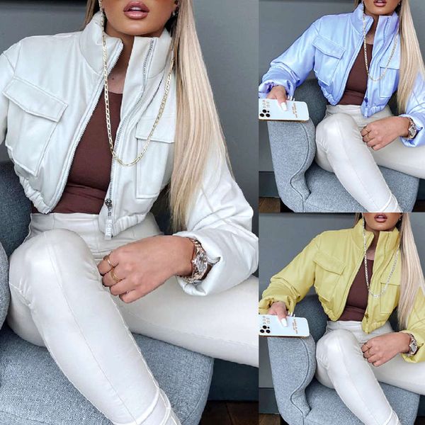 

women's spring and autumn stand collar versatile solid color fashion casual slim zipper jacket women, Black;brown