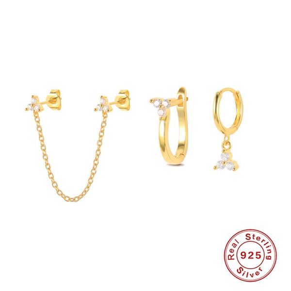 

hoop & huggie canner pendientes plata 925 ear earrings for women men 2021 chain punk pendant earing 4pcs/set fine jewelry aretes in, Golden;silver