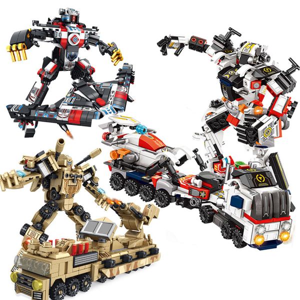 

Robot Transformation Military Armored Vehicles model Building Blocks bricks City Police swat Tank Plane Rocket super race car