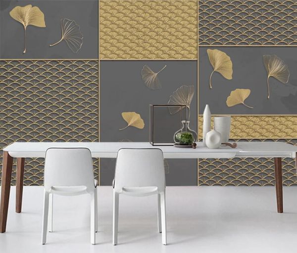 

wallpapers ainyoousem chinese style leaf golden relief background wall patte papel de parede wallpaper 3d stickers
