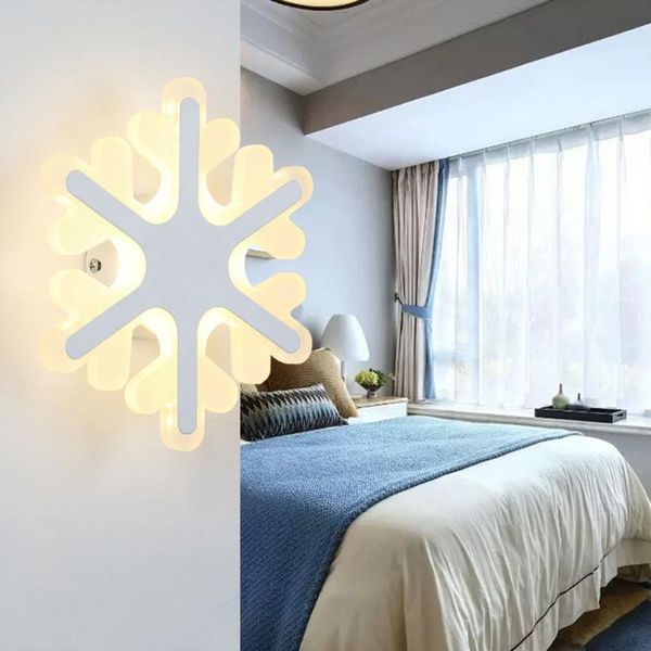

modern acrylic snowflake cloud wall lights led lamps for living room bedroom aisle kid bedside home lighting decor lamp