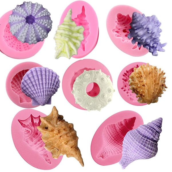 

craft tools 1pcs silicone shellfish starfish shell soap mold cookie candy baking mould crafts diy kitchen home decor
