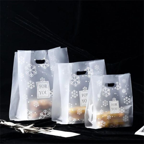 

gift wrap 50pcs plastic gifts bag transparent snowflake candy cookies baking frosted wedding party diy