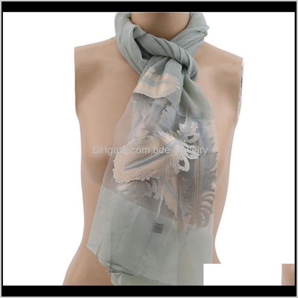 

hats, & gloves fashion aessories brand women scarf spring summer silk scarves shawls and wraps lady beach stoles hijab foulard drop delivery, Blue;gray