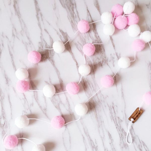 

20mwall hanging play tent decoration props pendants ornaments ball kids room nordic wool decorative objects & figurines