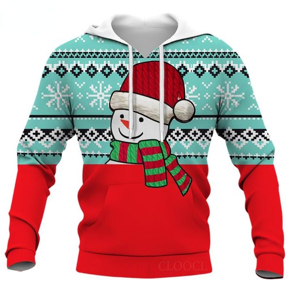 

men's hoodies & sweatshirts cloocl christmas hoodie xmas snowman gift 3d all over printed autumn men women hooded clothing pullover sud, Black