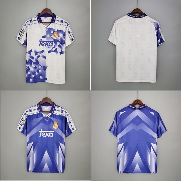 

96 97 real madrid retro jerseys 1996 1997 soccer jersey vintage classic raul redondo mijatovic camisetas shirt, Black;yellow