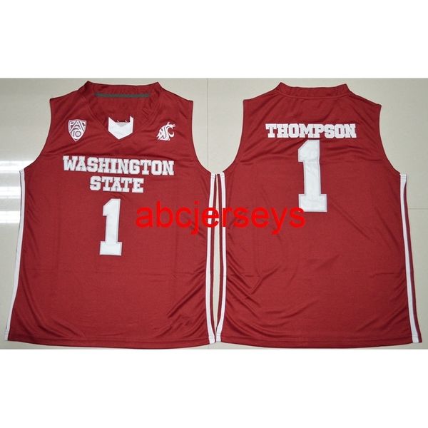 

#1 klay thompson state basketball jersey embroidery stitched s, Black