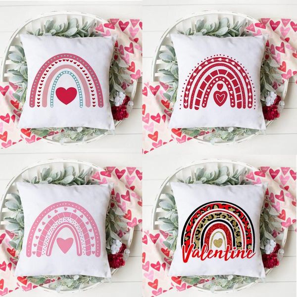 

cushion/decorative pillow valentine gift love rainbow home cushion covers lover's day red heart rose wedding case sofa car bed nordic d