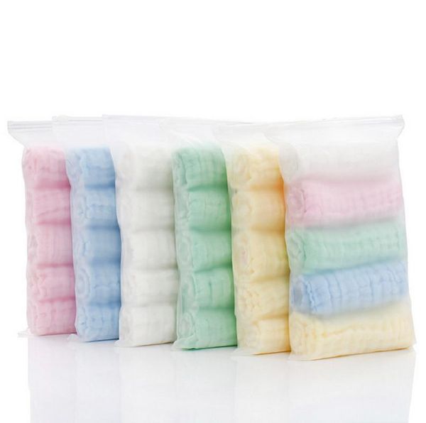 

towel 5pcs/set muslin 6 layers cotton soft baby towels face handkerchief bathing feeding washcloth wipe burp cloths stuff