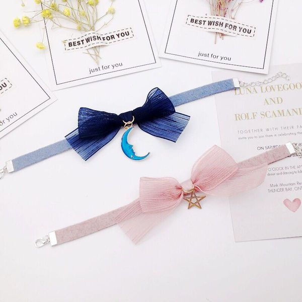 

dog apparel pet products chiffon bow necklace cat collar ornaments