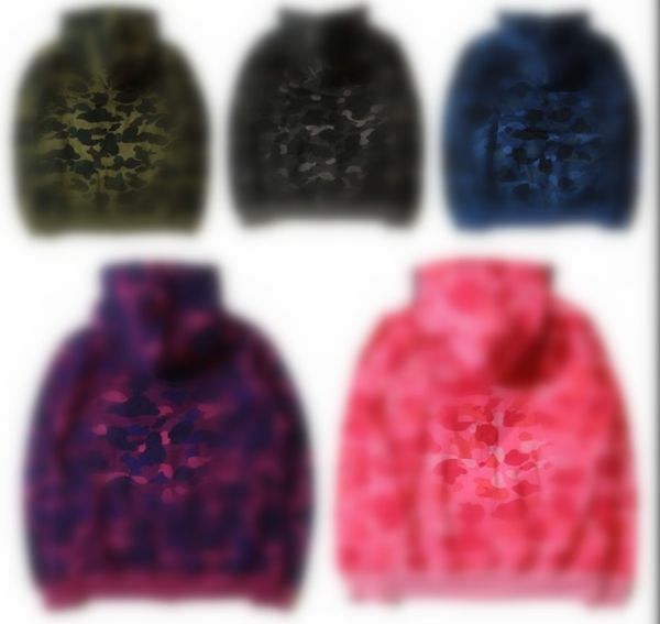 

21lover camo shark print cotton sweater hoodies men's casual purple red camos cardigan hooded jacket sizes s-2xl, Black
