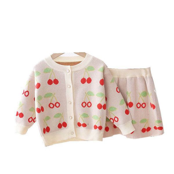 

clothing sets girls outfits baby clothes children kids girls' kit knitted sweater skirt autumn/winter coat two-piece b9135, Blue