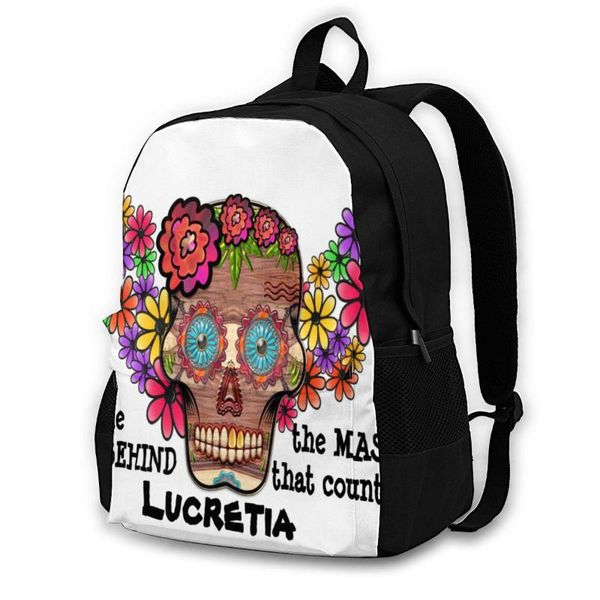 

backpack skull backpacks polyester cycling woman print charm bags