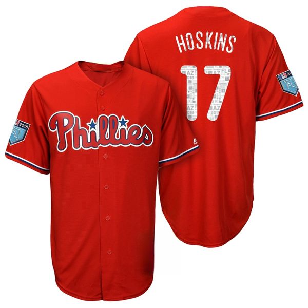 

philadelphia phillies men 17 rhys hoskins women youthjerseys, Black;red