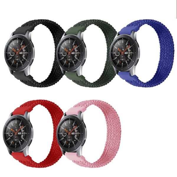20mm 22mm Bried Nylon Watch Strap Watchband para Samsung Galaxy 42mm 46mm Active2 40mm 44mm Engrenagem S2 S3 Band Bracelet Xiaomi