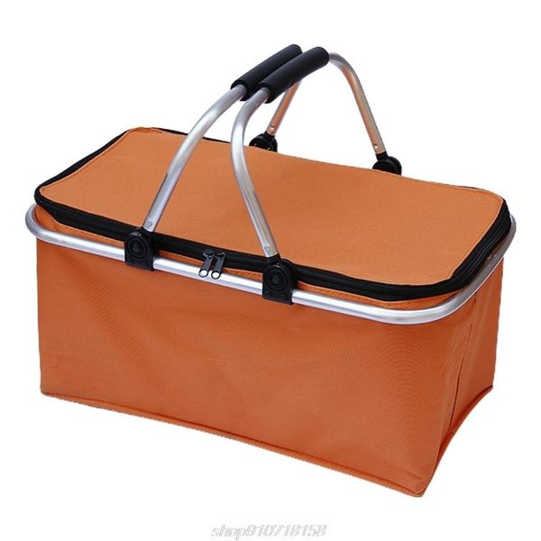 

storage baskets collapsible market basket foldable shopping cooler insulated picnic with handle for camping jy2 21 dropship