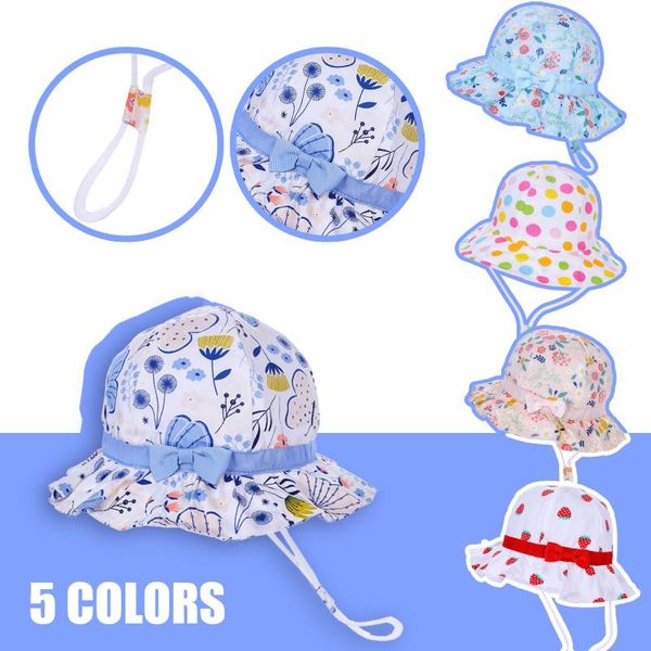 

caps & hats baby cap boys girls sun hat toddler kids summer print outdoor children fashion basin bucket uv-proof fisherman's l5, Yellow