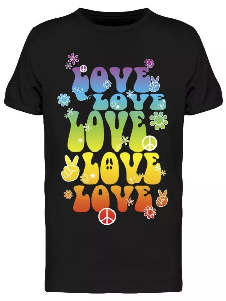 

Love Font Peace Doodles Tee Men's -Image by Shutterstock, White;black