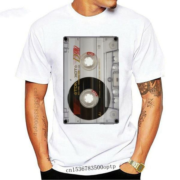 

men's t-shirts retro tdk d90 cassette tape 80s 90s music t-shirt funny tee shirt, White;black