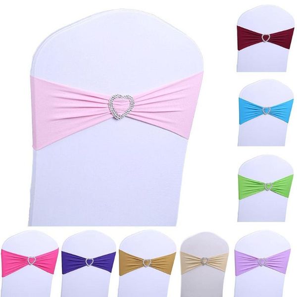

10pcs elastic bowknot band party chair sash cover belt wedding banquet decor covers