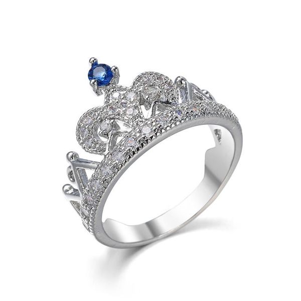

wedding rings r121 2021 arrival womens crown luxury zircon jewellery nickel girlfriend's engagement ring bridesmaid gift, Slivery;golden