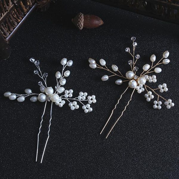 

hair clips & barrettes women wedding bridal accessories stick floral hairpin beautiful headdress plait clip, Golden;silver