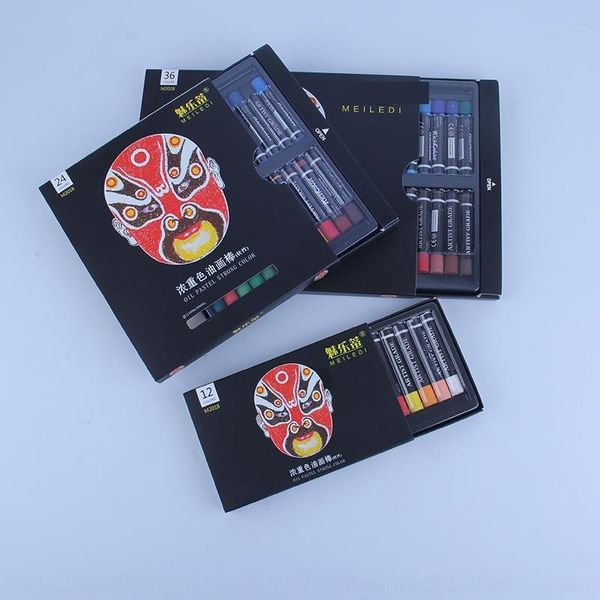 

NUvk heavy color melody 12 24 36 painting pens color set crayon student painting supplies diy stick oil pastels oil pastelsdiy graffiti sti, Black;red